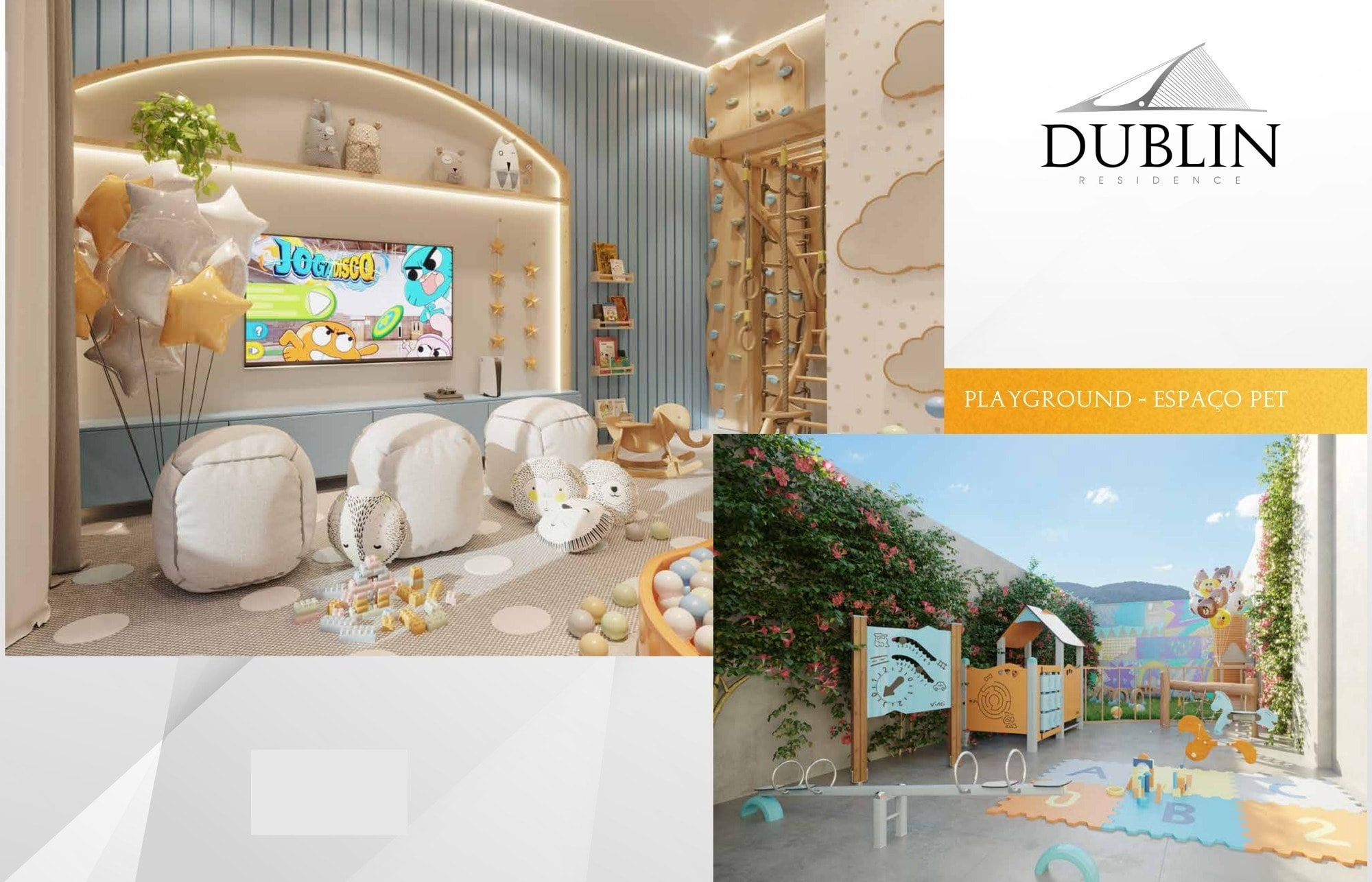 Brinquedoteca e playground do Dublin Residence, em Itapema