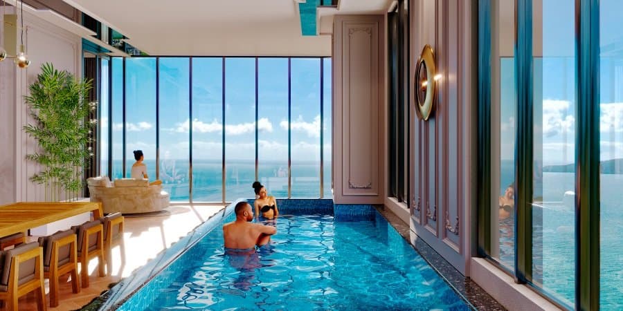 Piscina privativa de uma penthouse do Empire 234
