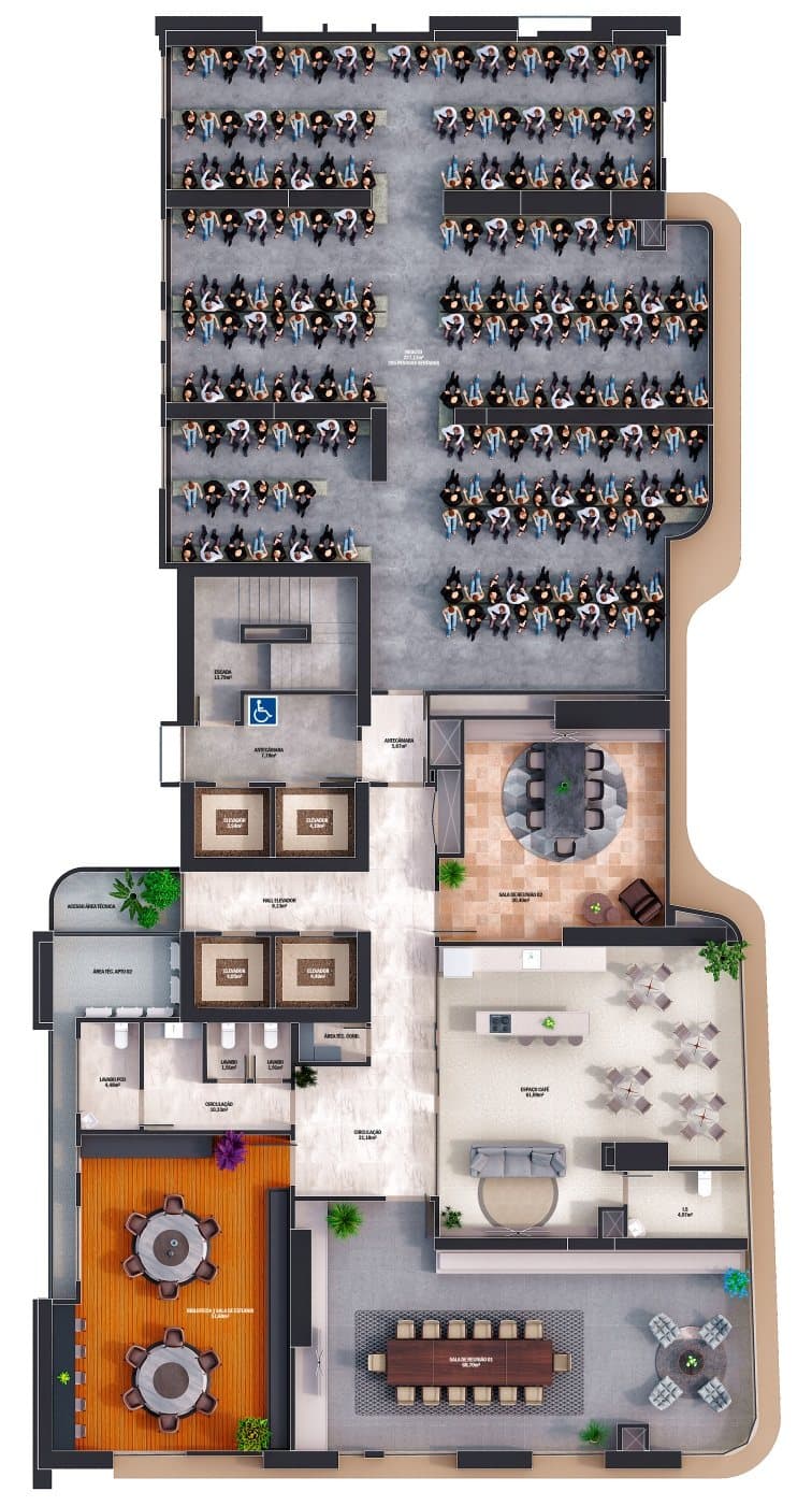 Planta do lazer Business do Empire 234, no Centro de Itapema