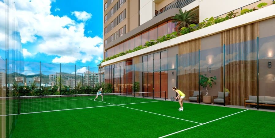Quadra de padel do Empire 234, no Centro de Itapema
