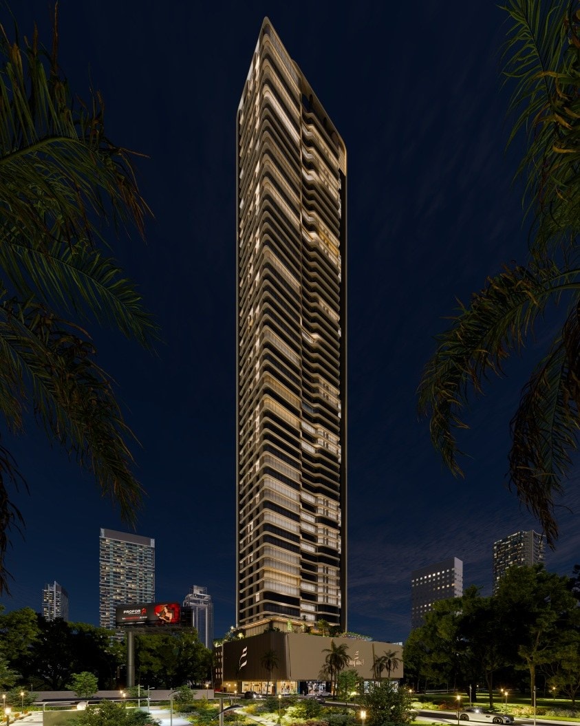 Torre do Empire 234 à noite, no Centro de Itapema