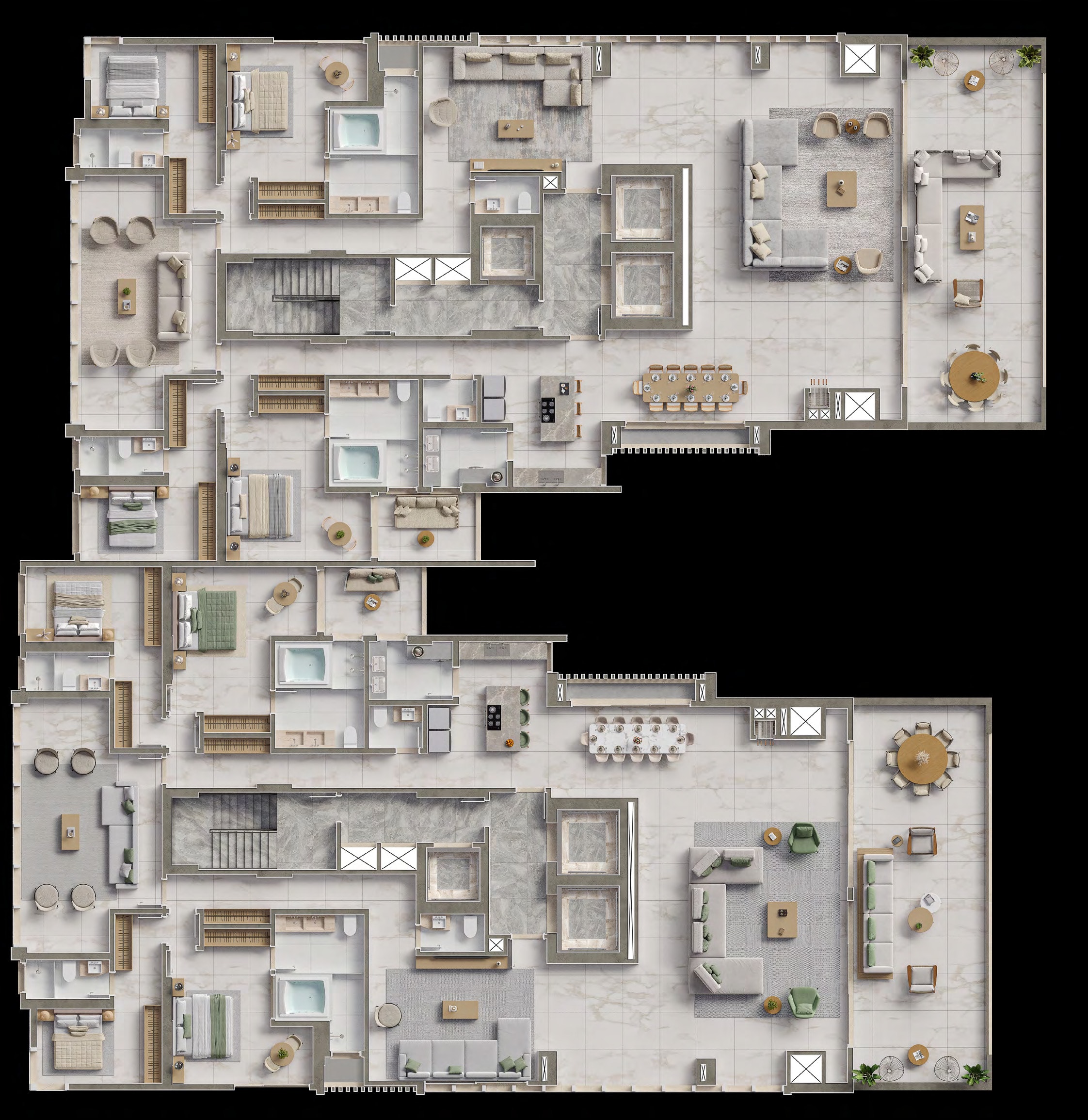 Planta do Enseada Residence — Penthouses · 26º e 27º