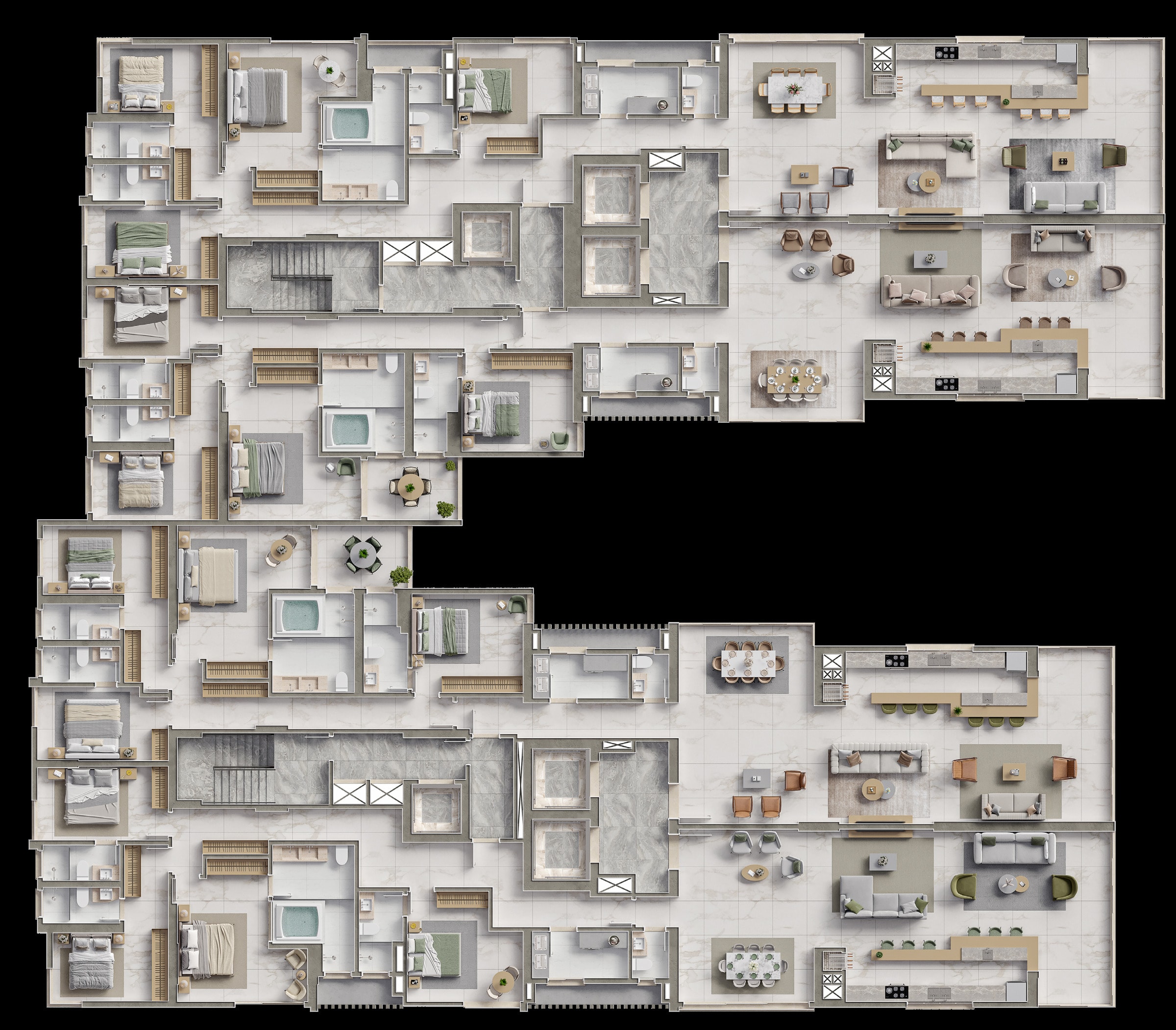 Planta do Enseada Residence — Pavimento tipo · 6º ao 22º