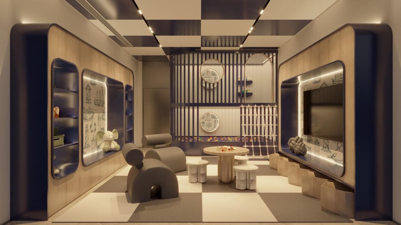 Brinquedoteca de tema náutico do Evolution Residence para as crianças