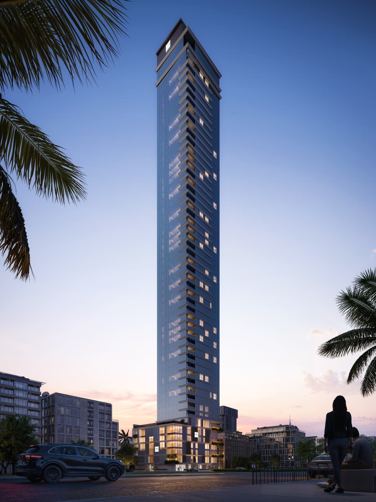 Fachada do Evolution Residence, na Meia Praia, Itapema
