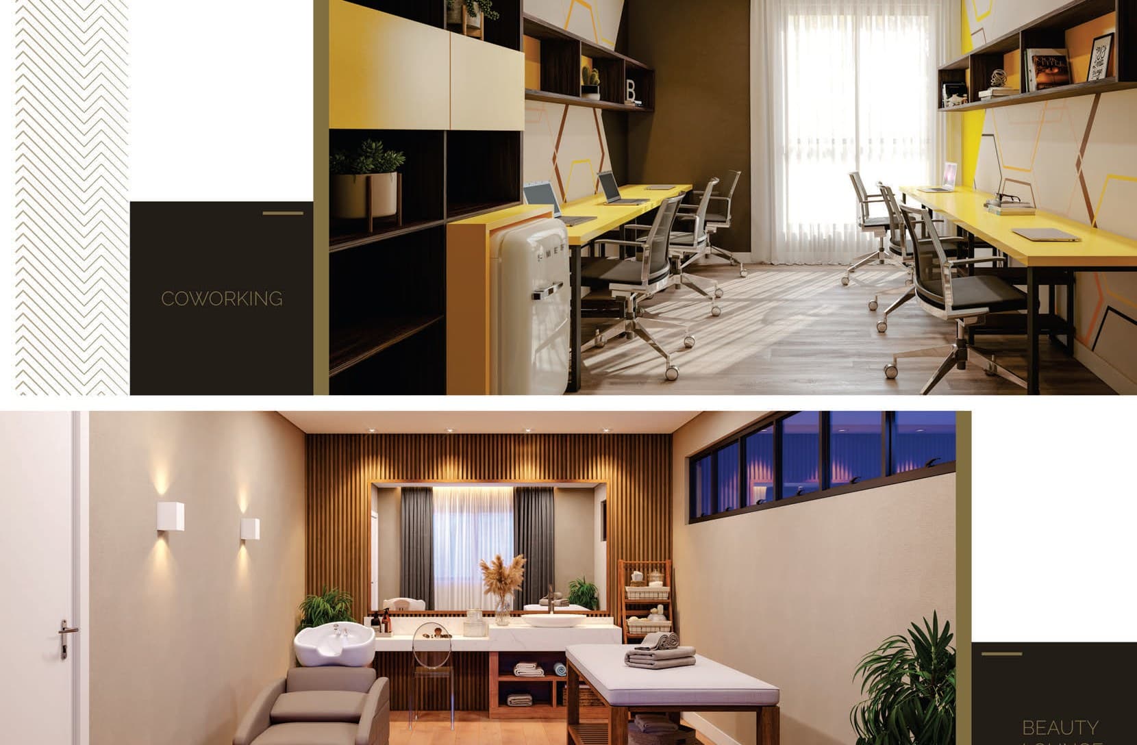 Coworking e beauty lounge do Exclusive 275, em Meia Praia