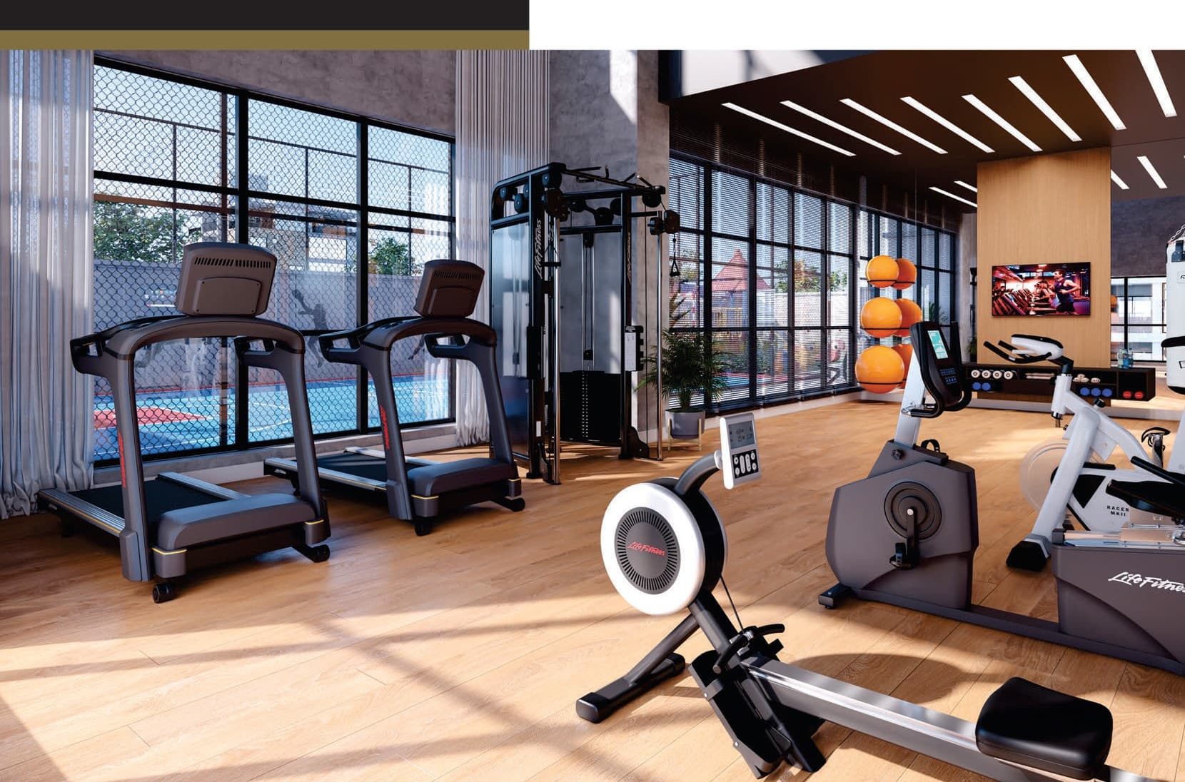 Espaço fitness do Exclusive 275, em Meia Praia, Itapema