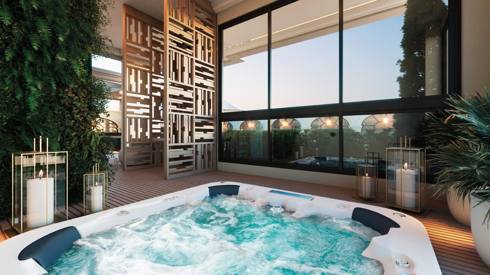 Spa com hidromassagem do Florêncio Tower, em Itapema
