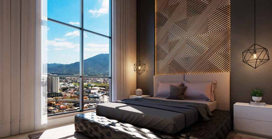 Suíte da cobertura do Gran Bellagio, com vista para Itapema