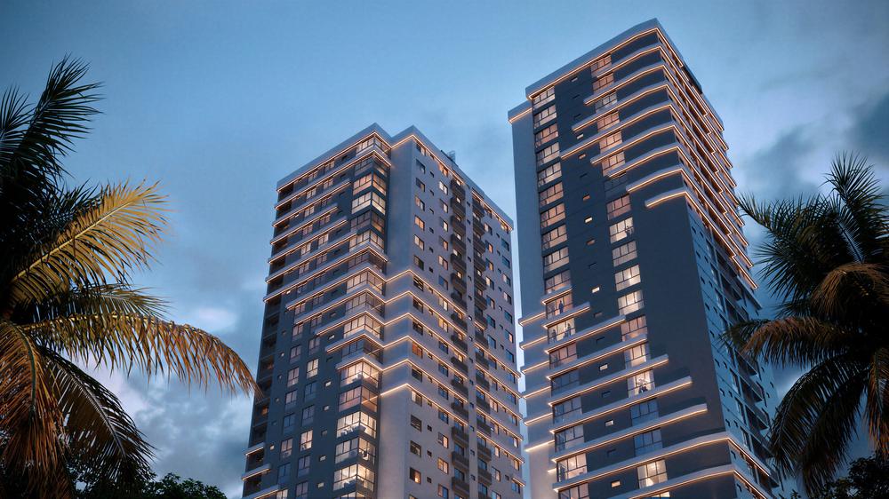 Torres do Jeddah Exclusive Residence à noite, em Balneário Perequê, Porto Belo