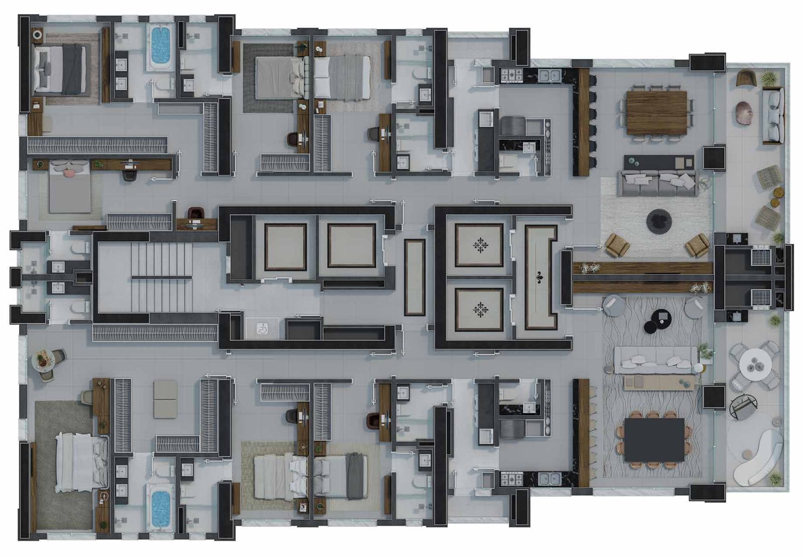 Planta com a opção de suíte estendida de 52,21 m² do L'Atelier Concept Home