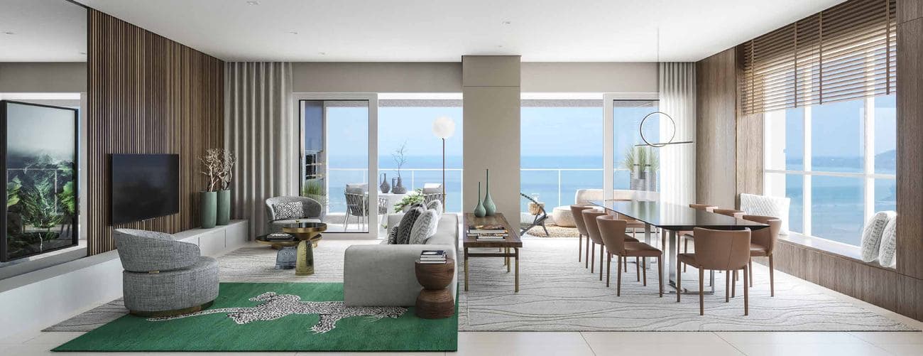 Suíte de um apartamento do L'Atelier Concept Home, na Meia Praia, Itapema