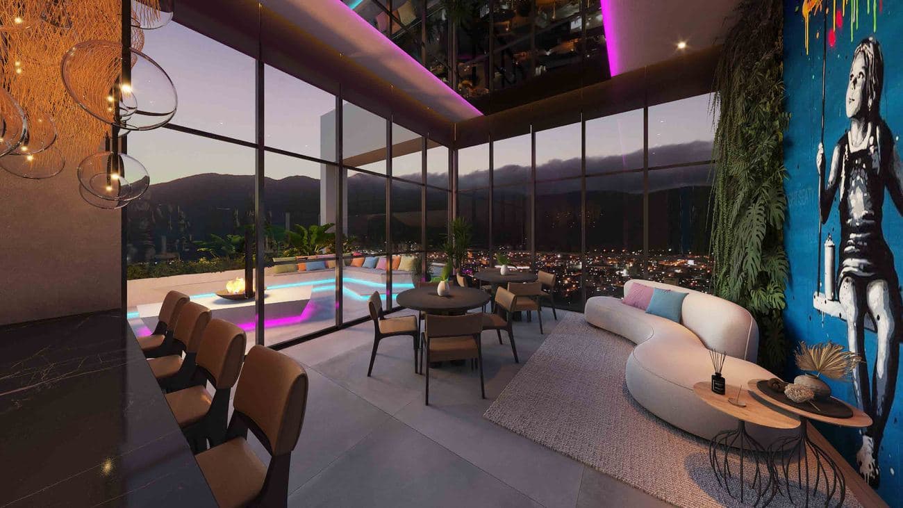 Club Miami, área de convivência do Loyal Tower Flats, em Itapema