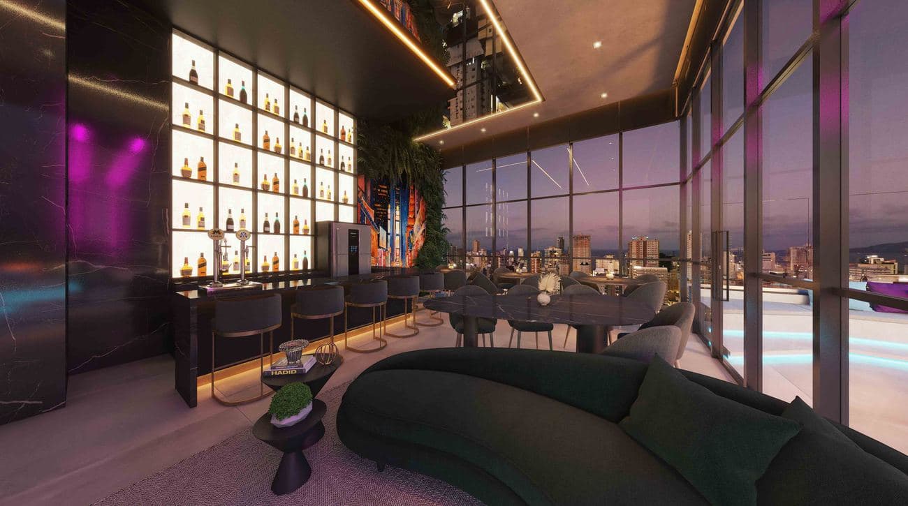 Pub New York do Loyal Tower Flats, na Meia Praia, Itapema
