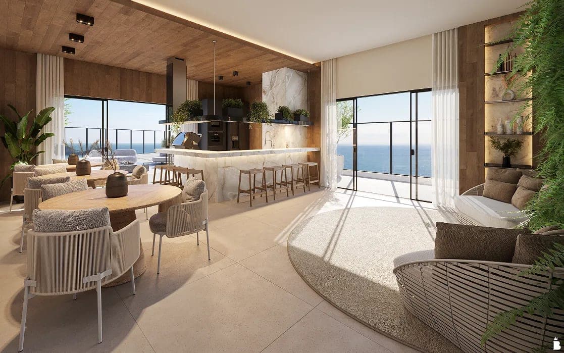 Área grill no rooftop da Torre A do Onix Towers Residence