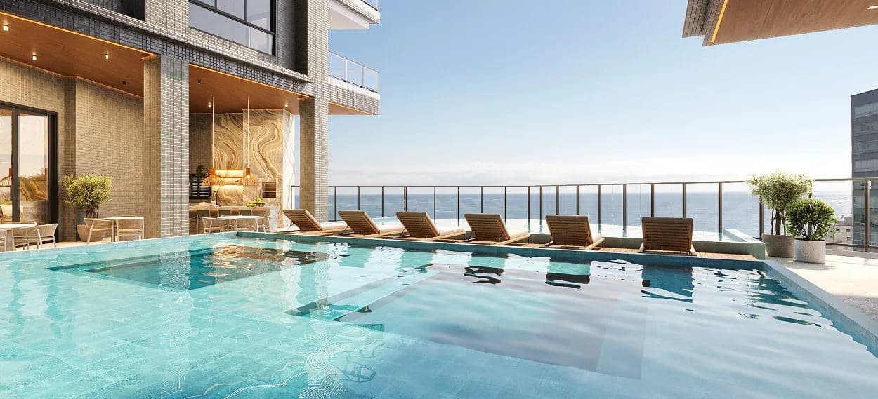 Área de SPA com piscina do Onix Towers Residence
