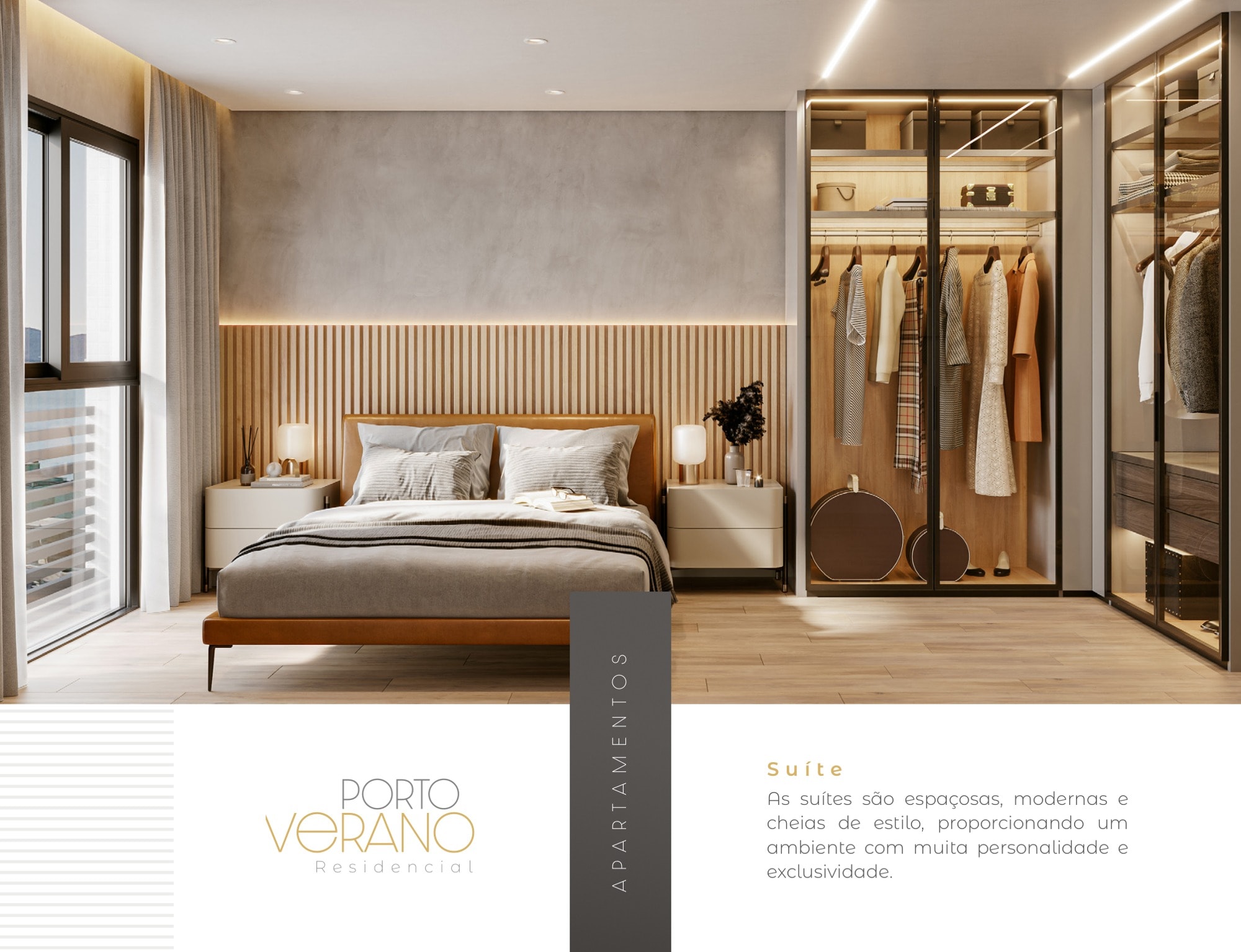 Suíte de apartamento do Porto Verano, na Rua 304, Meia Praia