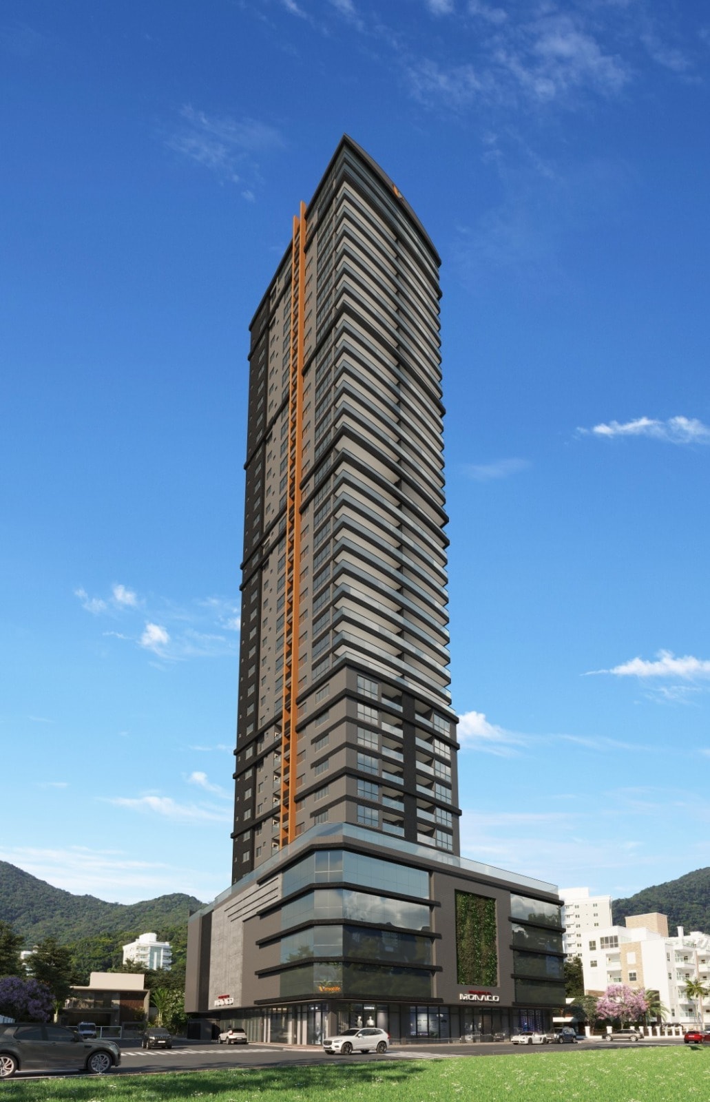 Torre de 38 pavimentos do Principado de Mônaco, na Rua 115, Centro de Itapema