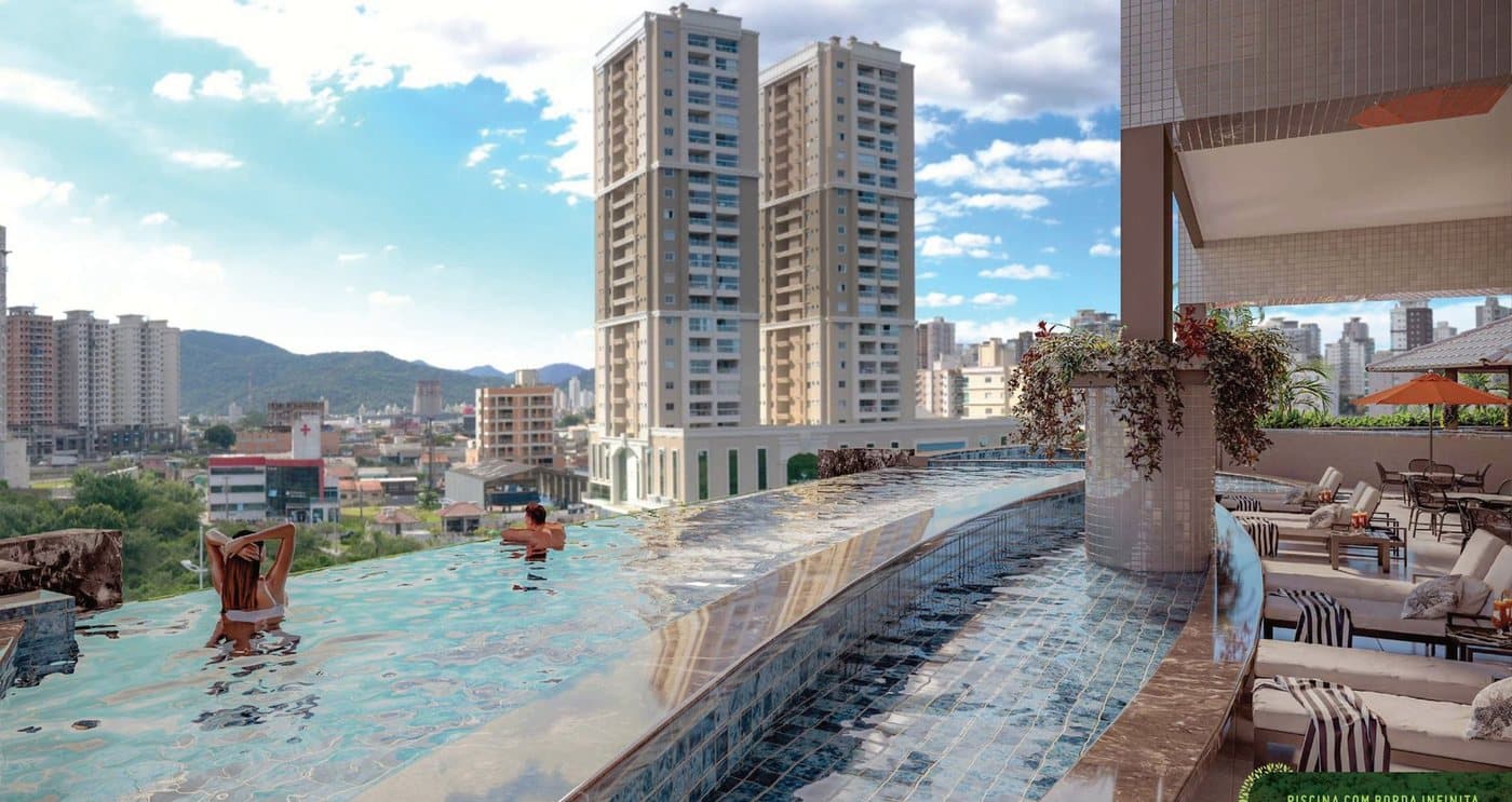 Piscina com vista para a cidade no Reserva do Arvoredo