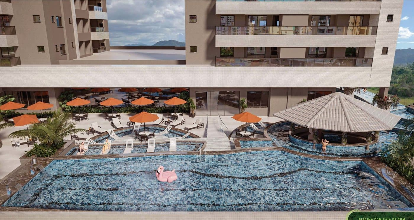 Piscina com prainha do Reserva do Arvoredo, em Porto Belo