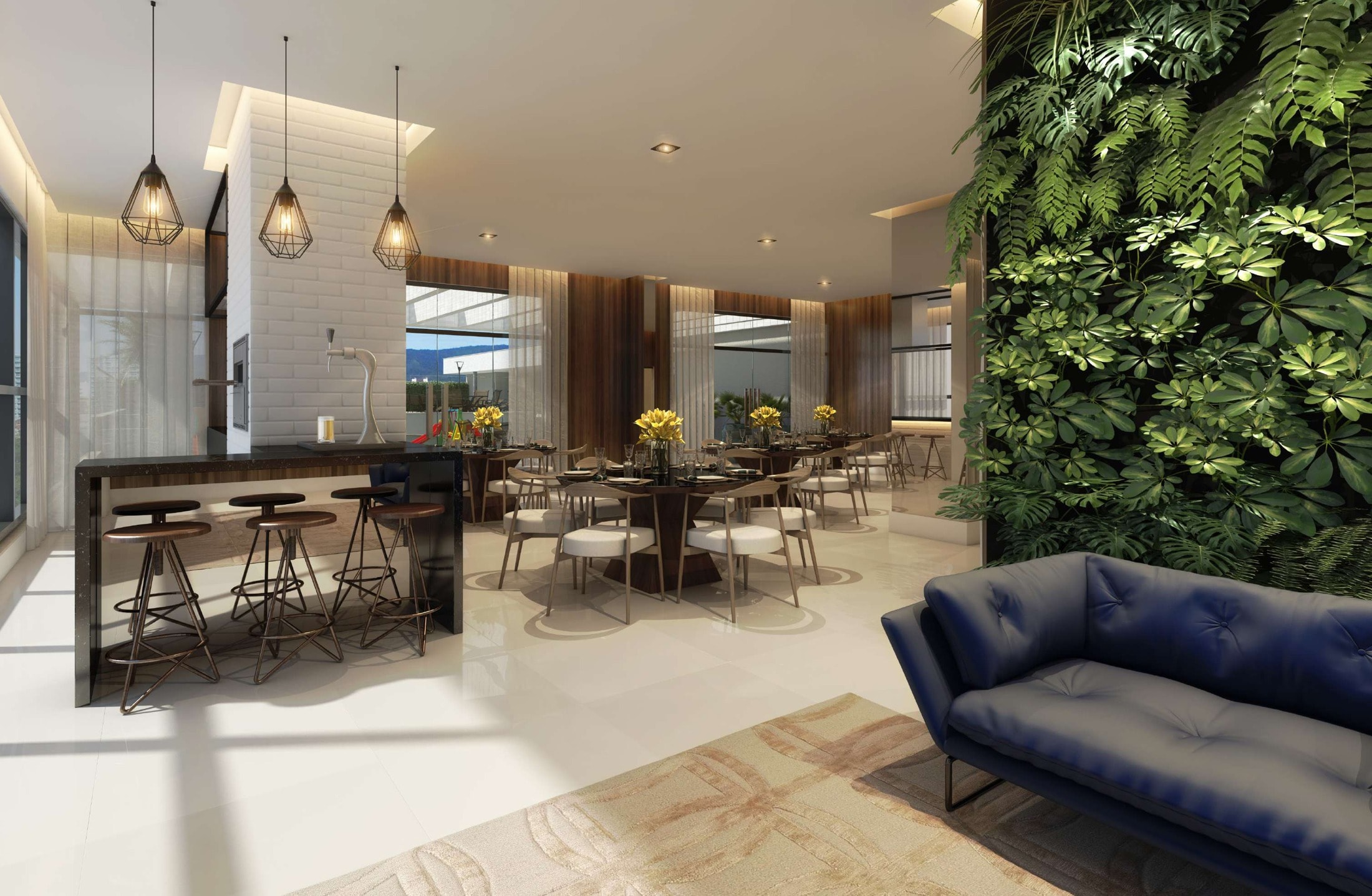 Salão de festas de 105 m² do Riomaggiore Residenziale, em Itapema