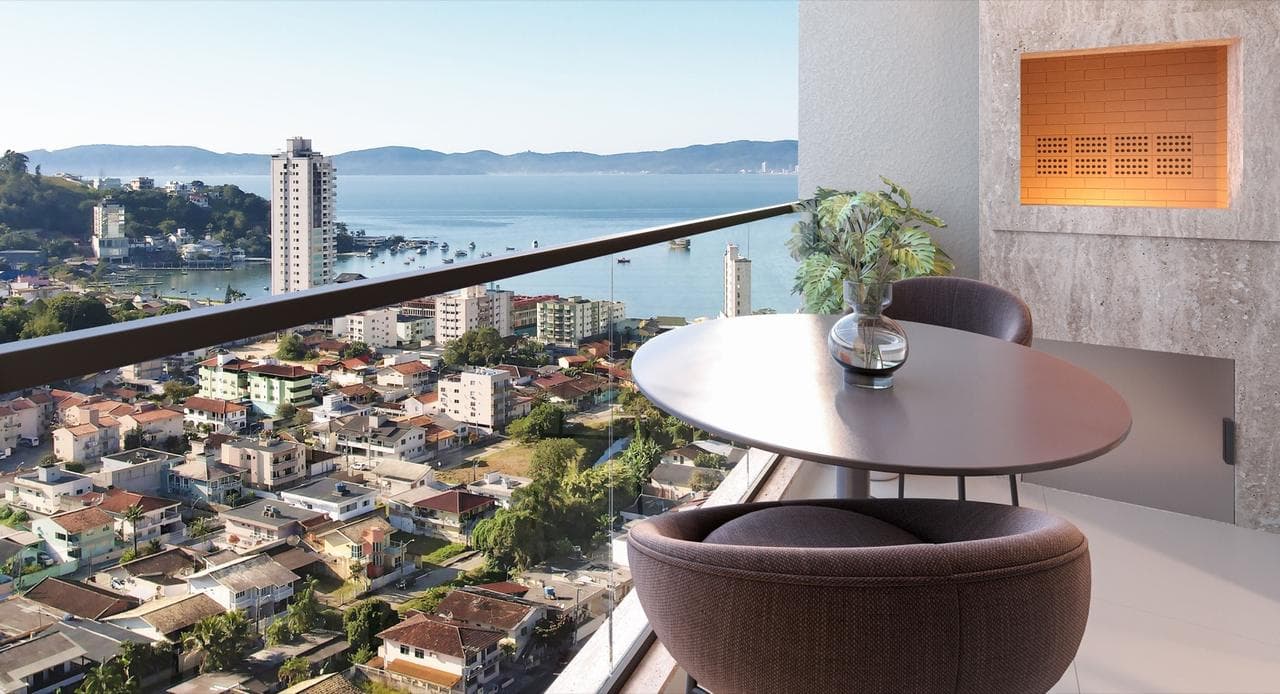 Sacada do apartamento tipo 02 da Torre Monterosso do Riviera Home Club, com vista para Itapema