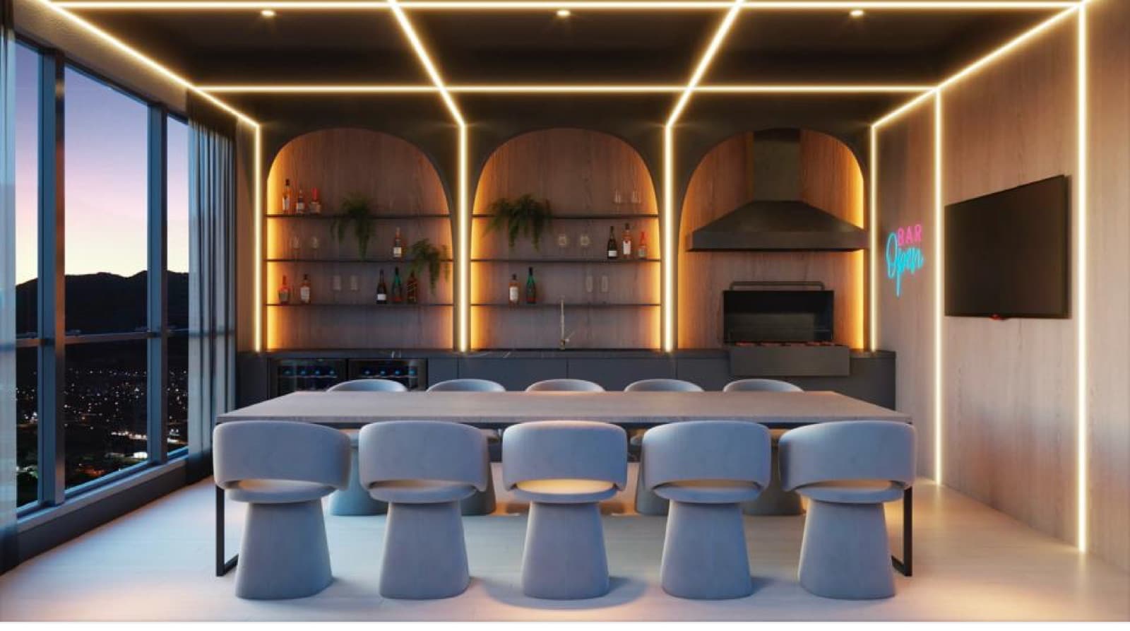Espaço gourmet do Rotterdam Residence em Itapema