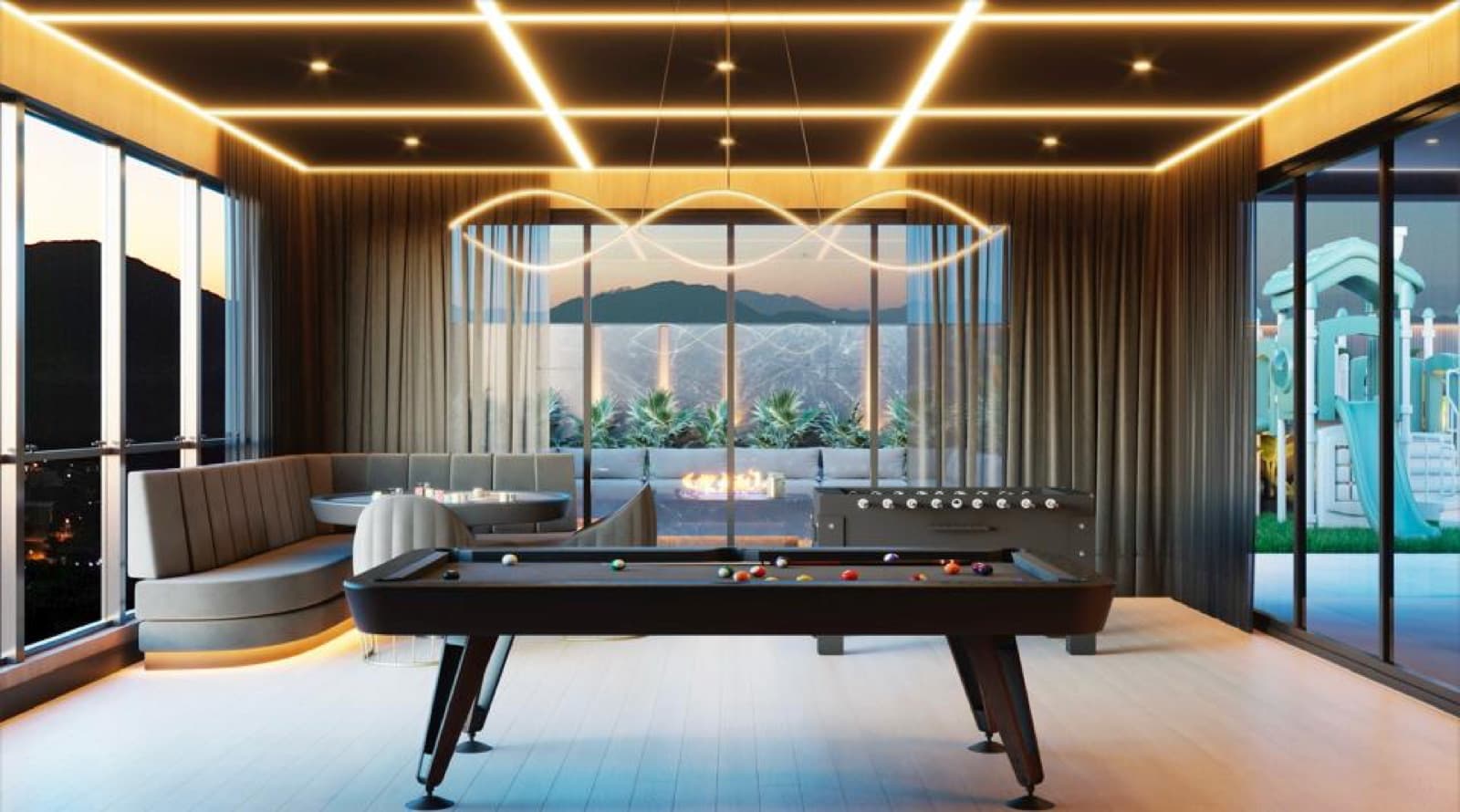 Sala de jogos do Rotterdam Residence em Itapema