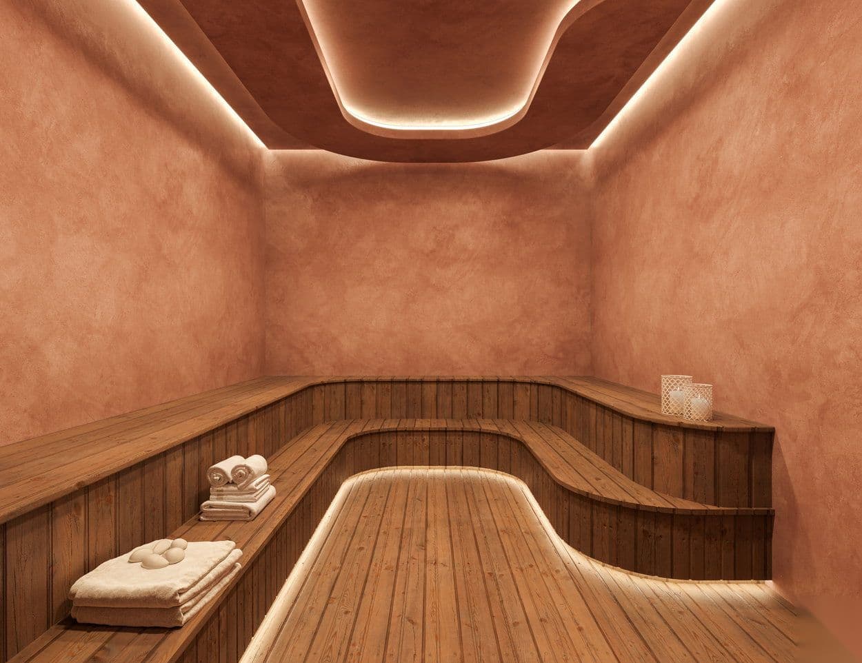 Sauna úmida do Rubelita Palace Residence, na Meia Praia, Itapema