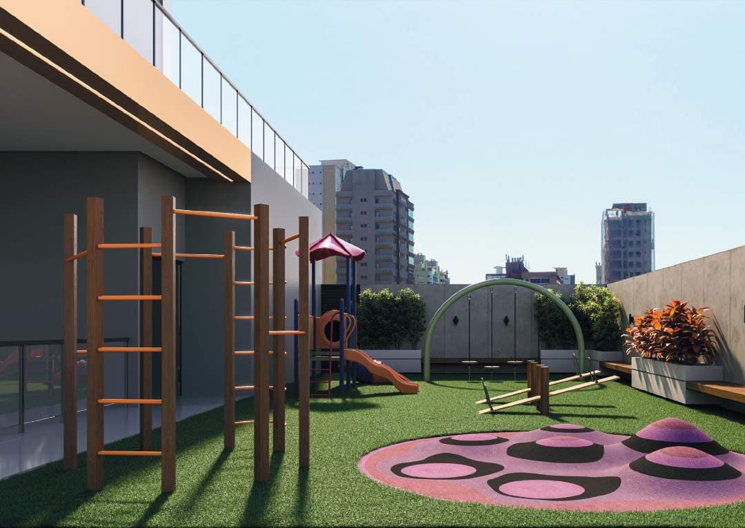 Playground ao ar livre do Serenity Residence, na Meia Praia, Itapema