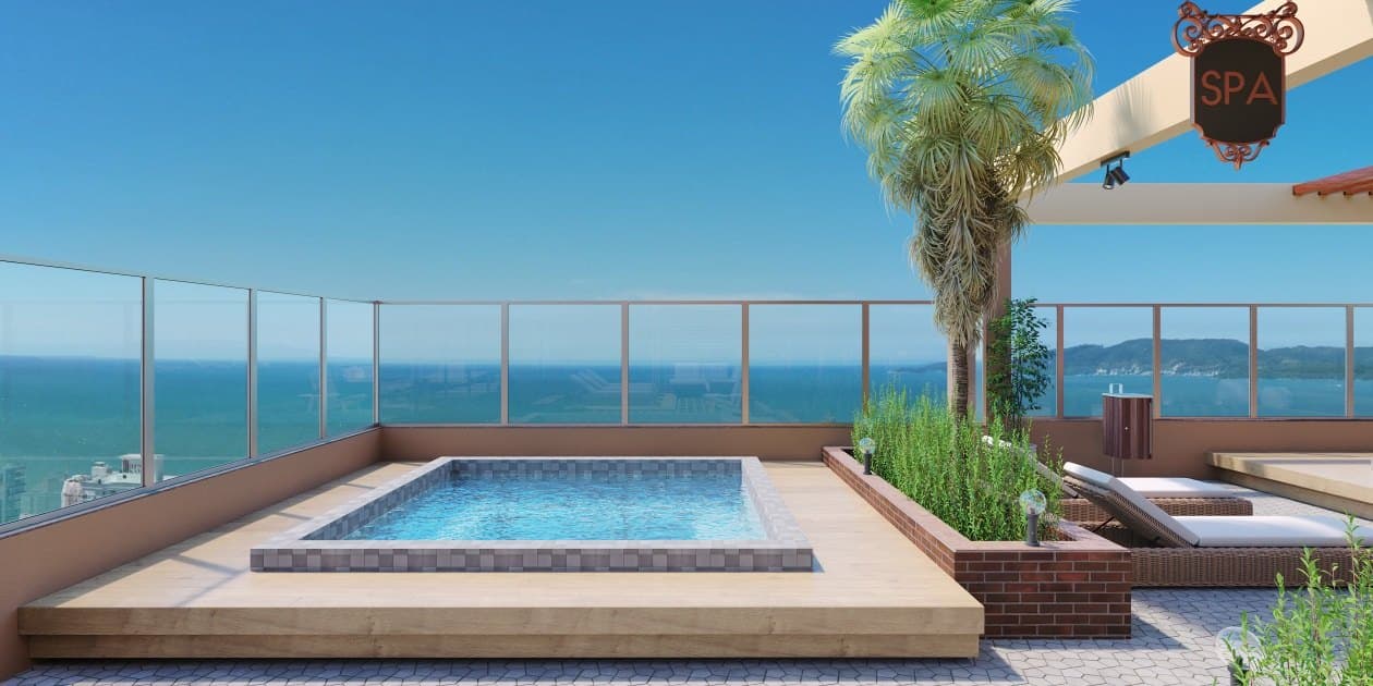 SPA no rooftop do Sun Breeze Tower, na Meia Praia, Itapema
