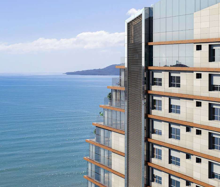 Torre única do Sunny Coast, frente-mar na Av. Beira-Mar de Itapema