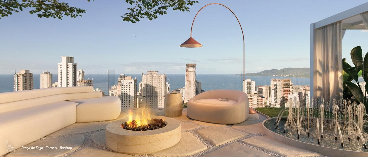 Praça de fogo no rooftop da Torre A do Torres de Marseille