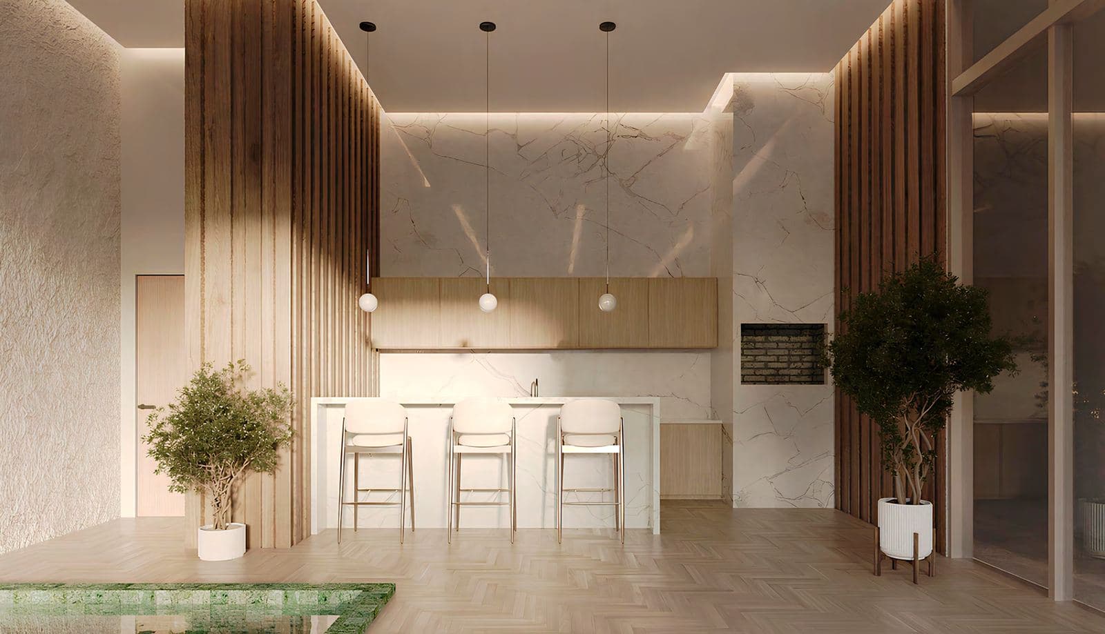 Quiosque gourmet ao lado das piscinas aquecidas do Tower23, em Meia Praia