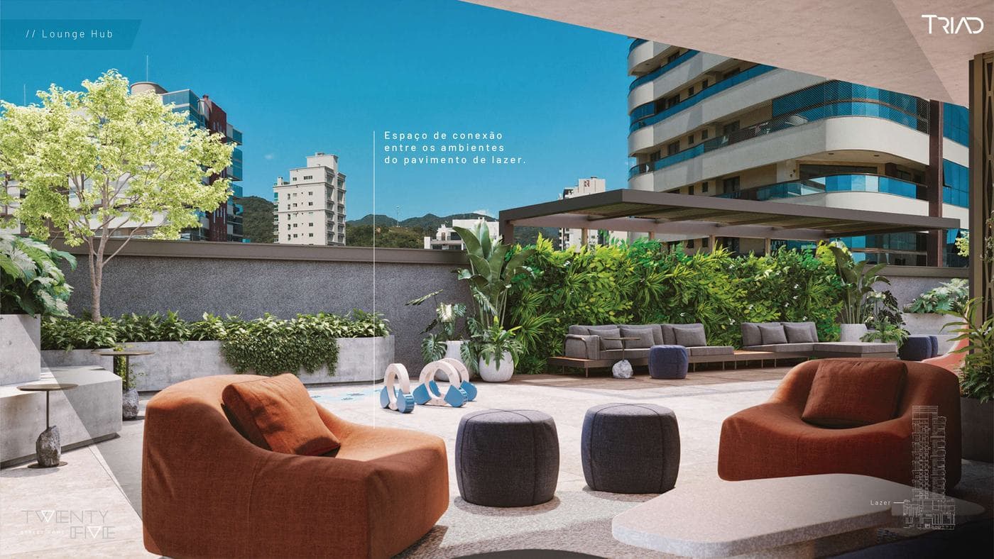 Lounge Hub ao ar livre no pavimento de lazer do Twenty Five Street Home