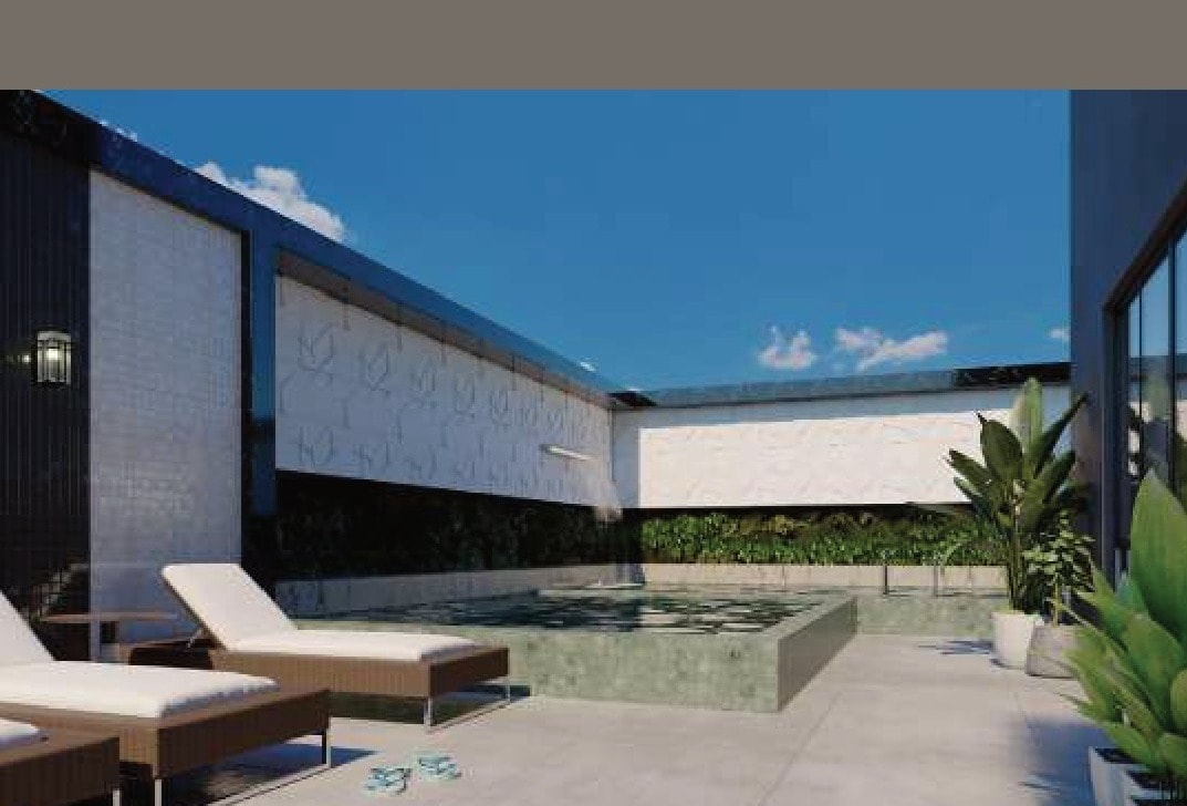 Piscina de borda infinita com deck do Vancouver Residence, em Meia Praia, Itapema