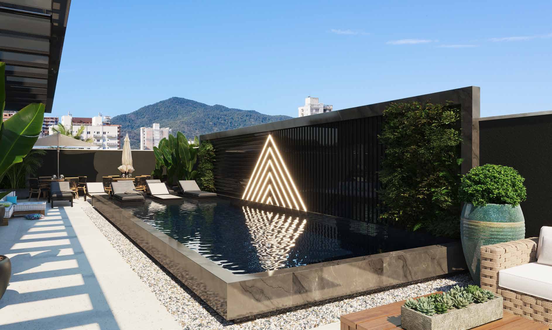 Piscina do Villa Lobos, na Meia Praia, Itapema