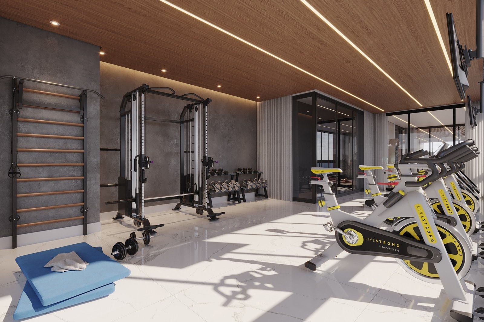 Academia do Yellowstone Park Residence, em Meia Praia, Itapema