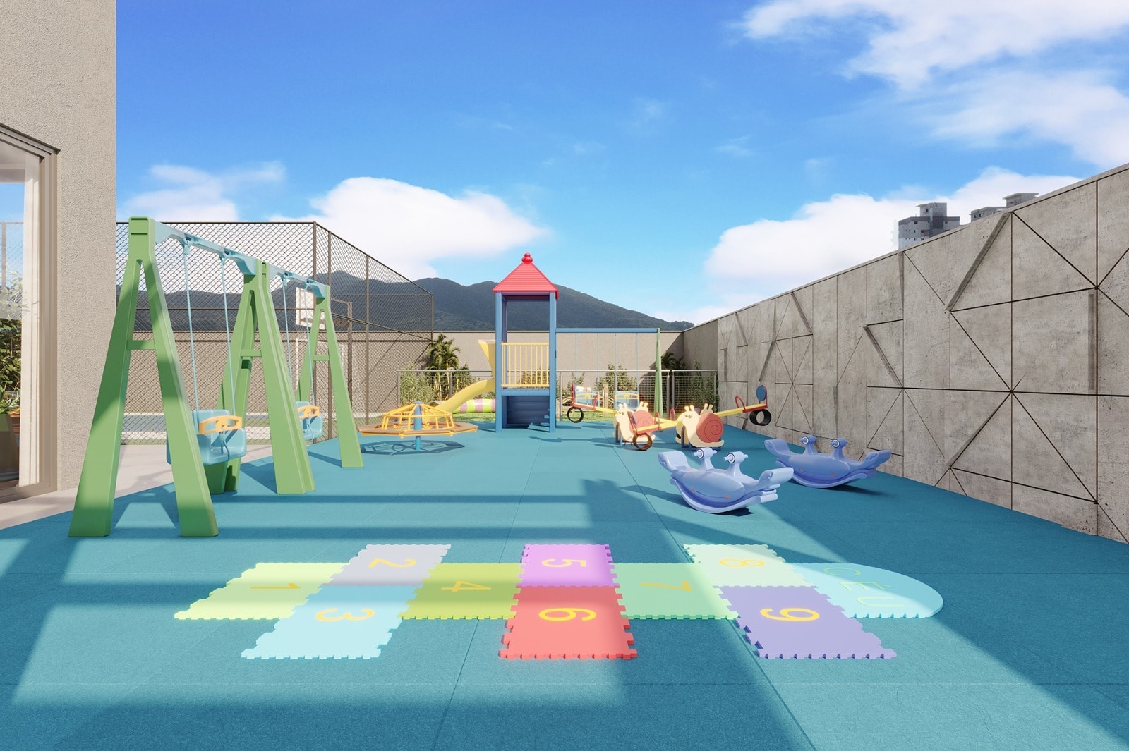 Playground do Yellowstone Park Residence, na Rua 248, Itapema