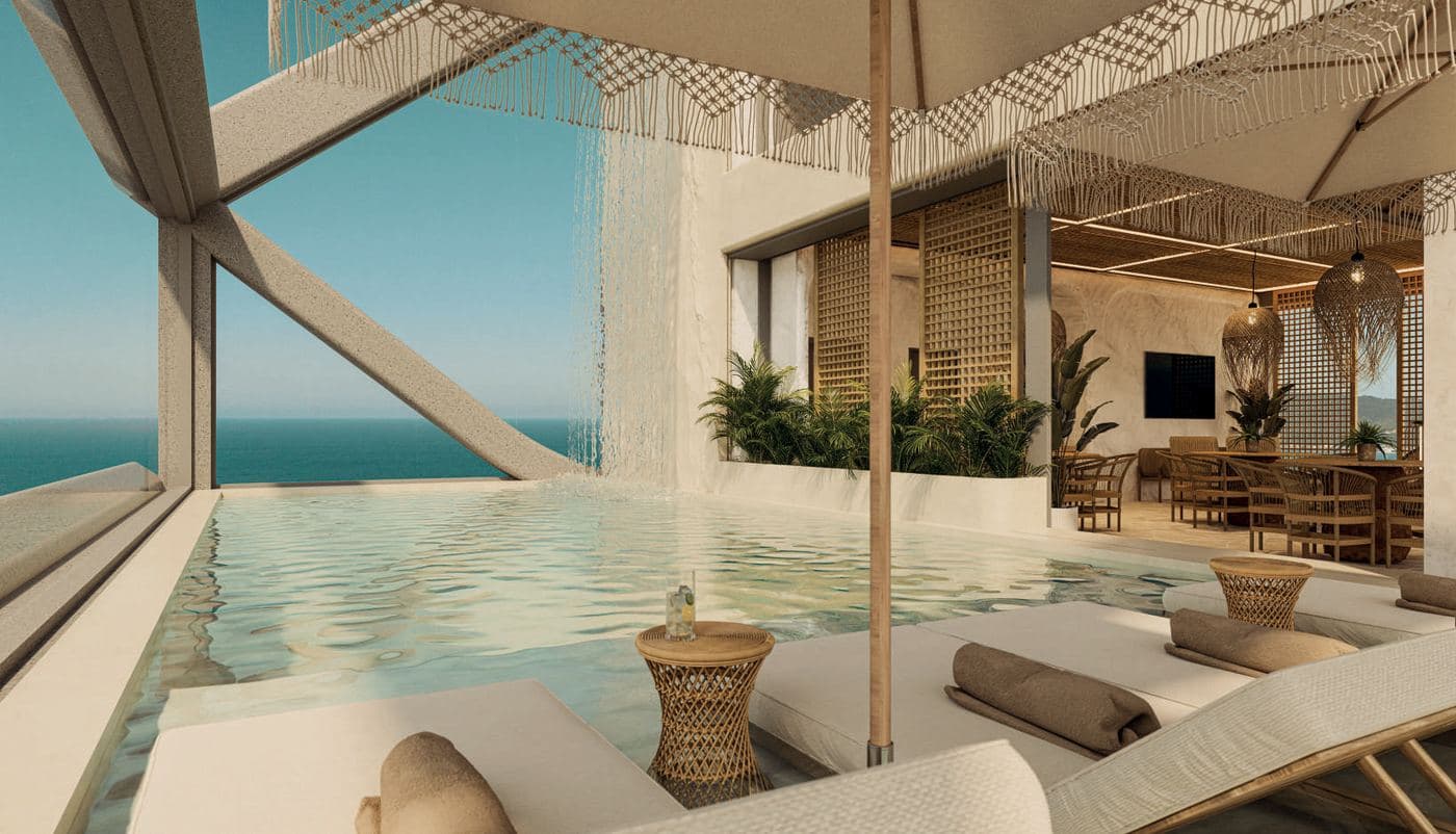 Piscina a mais de 100 metros de altura do Zamá Coast Residence, em Itapema
