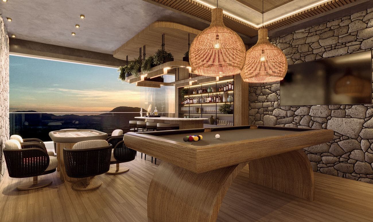 Sala de jogos do Zamá Coast Residence, em Itapema, Santa Catarina