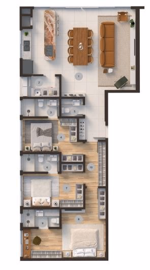 Apartamento 3 suítes em Perequê — Perequê, Porto Belo